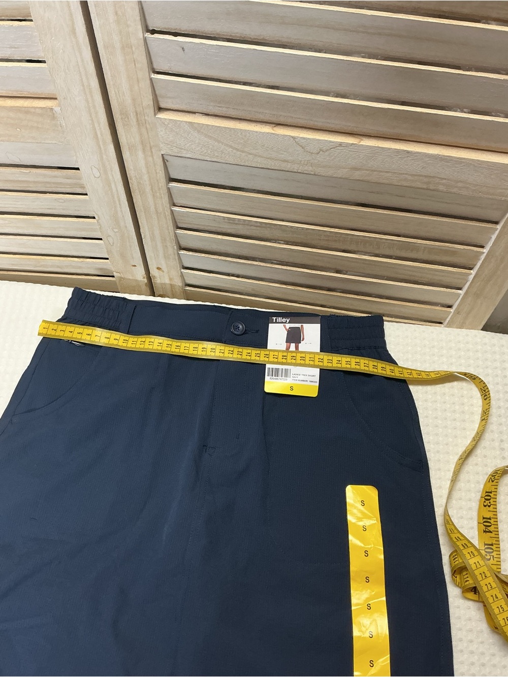 Women's Navy Straight Mini Skirt - Picture 8 of 8